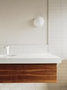 Detail of bathroom counter and tile in modern home Royalty Free Stock Photo