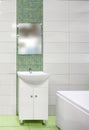 Detail of the bathroom interior with white sink and ceramic tiles Royalty Free Stock Photo