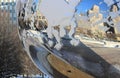 Detail of Cloud Gate, the Bean in Winter, Millennium Park, Chicago Royalty Free Stock Photo