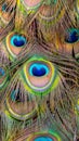 detail of the beautiful and colorful plumage of a peacock. Royalty Free Stock Photo