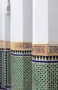 Morocco, Marrakesh. Detail of  beautiful columns finished in mosaic glazed tiles Royalty Free Stock Photo