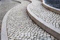 Detail of the beautiful Portuguese pavement calÃÂ§ada portuguesa in the city of Lisbon