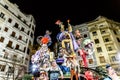 Detail of the beautiful and traditional Fallas, colorful monuments manufactured to be burned in the night of San Jose