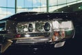 Detail of a beauty and fast car with headlight. Royalty Free Stock Photo