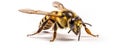 Detail on a bee on a white background. generative ai