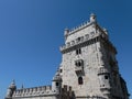 Detail of Belem Tower on the Tagus River in Lisbon, Portugal Royalty Free Stock Photo