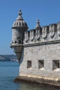 Detail of Belem Tower on the Tagus River in Lisbon, Portugal Royalty Free Stock Photo