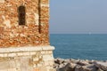 Detail of a Bell Tower in Caorle against the Adriatic Sea