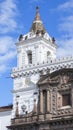 Detail of the bell tower of Church and Monastery of San Francisco on a sunny day. It is a 16th-century Roman Catholic complex Royalty Free Stock Photo