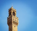 Detail of the bell tower of Palazzo Vecchio in Florence Royalty Free Stock Photo