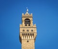 Detail of the bell tower of Palazzo Vecchio in Florence Royalty Free Stock Photo