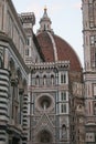 Detail of bell tower of Santa Maria del Fiore cathedral of Florence in Tuscany, Italy Royalty Free Stock Photo