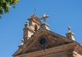 Stork nest on bell tower of Church of San Pablo in Salamanca Royalty Free Stock Photo