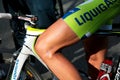 Detail of Ben king's leg and the liquigaz team