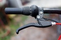 Detail of bicycle brake lever, bicycle concept with selective focus Royalty Free Stock Photo