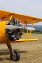 Detail of the big propeller of an airplane Royalty Free Stock Photo