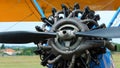 Detail of the big propeller of an airplane Royalty Free Stock Photo