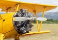 Detail of the big propeller of an airplane Royalty Free Stock Photo