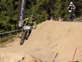 Detail of bikers on jumps - editorial