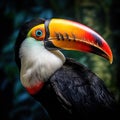 Detail of Bill toucan Beautiful bird with big beak