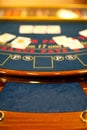 Detail of a blacjack table Royalty Free Stock Photo