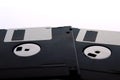 Black floppy disks isolated on white background back side Royalty Free Stock Photo