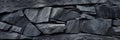 Detail Of Black Slate Stone Layering In Modern And Textured Architectural Element. Generative AI