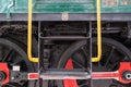 Detail of Wheels on Train Engine Royalty Free Stock Photo