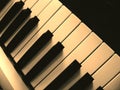Detail of black and white keys on music keyboard Royalty Free Stock Photo