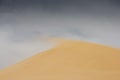 Detail of blowing sand in the wind of the top of a sanddune, rescaping the landscape and forming new sanddunes