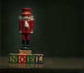 Antique nutcracker toy soldier for the Christmas holiday Royalty Free Stock Photo