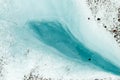 Detail of a blue ice crack in Vatnajokull glacier near Skaftafell Iceland Royalty Free Stock Photo