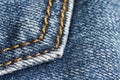 Detail of blue jeans close up Royalty Free Stock Photo