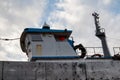 Detail of a boat with a pilothouse Royalty Free Stock Photo