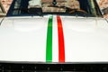 The detail of a bonnet of and old Italian sports car Royalty Free Stock Photo