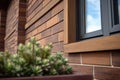 detail of brick and wood textures on prairie farmhouse