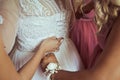 Detail of bride getting ready Royalty Free Stock Photo