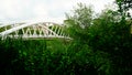 Detail of the Bridge of Music-Armando Trovajoli. pedestrian bridge in steel and reinforced concrete, with the characteristic doubl