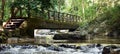 Bridge over Chae Son waterfall in Chae Son National Park in Lampang Province, Thailand