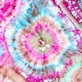 Detail of bright ornament in tie-dye batik Royalty Free Stock Photo