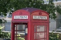 Detail of an british phone booth Royalty Free Stock Photo