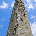 Detail of a broken concrete pole of Telephone Line