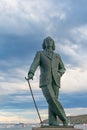 Detail of a bronze life-size statue to famous Salvador Dali in C