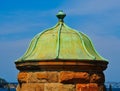 Detail of Bronze Roof Cap on Small Sandstone Tower, Sydney Harbour, Australia Royalty Free Stock Photo