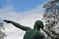 Bronze statue of female javelin thrower