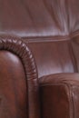 Detail of brown leather, luxury recliner