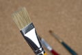 detail of brush bristles on cork background. Royalty Free Stock Photo