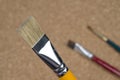 detail of brush bristles on cork background. Royalty Free Stock Photo