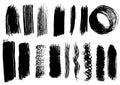 Detail brush paint stroke collection. vector