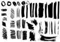 Detail brush paint stroke collection. vector